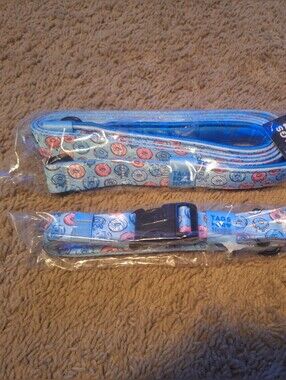 Brand New Sealed Tags for Hope Blue Donut Dog Collar and Leash Set